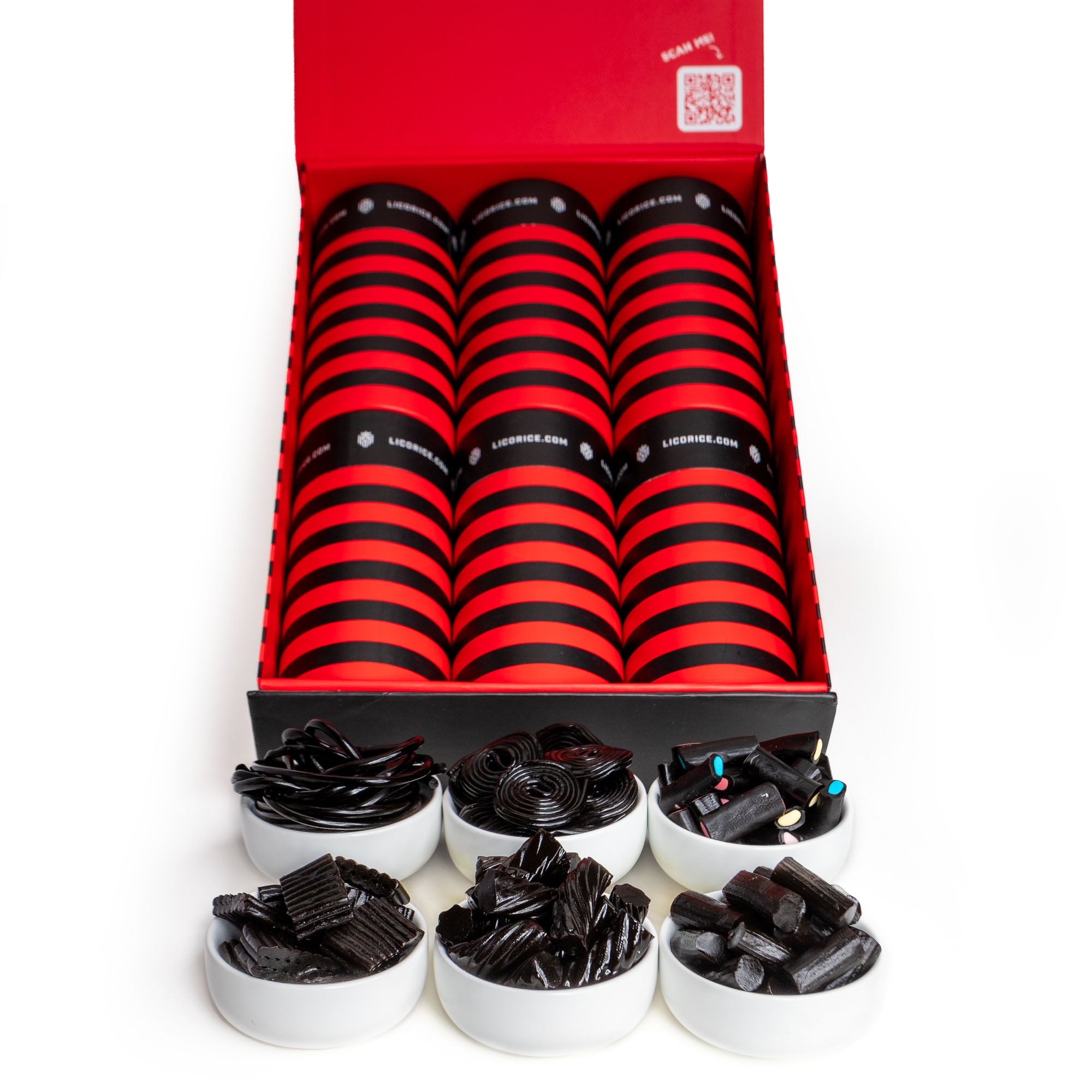 Black Licorice Gift Box - 6 Tube Assortment for Licorice Lovers