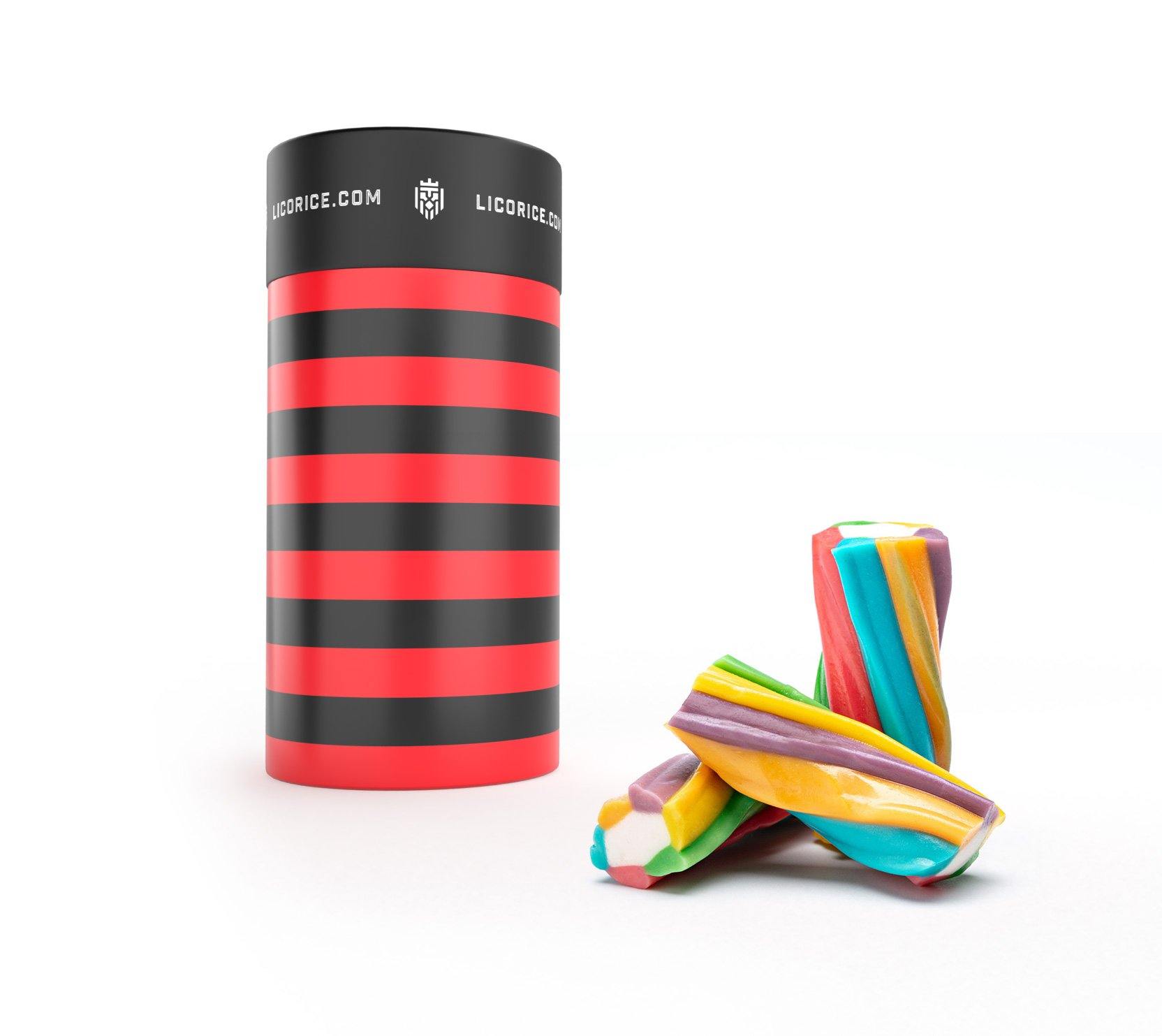Rainbow Marshmallow Licorice Rolls - 1 Pound Tub