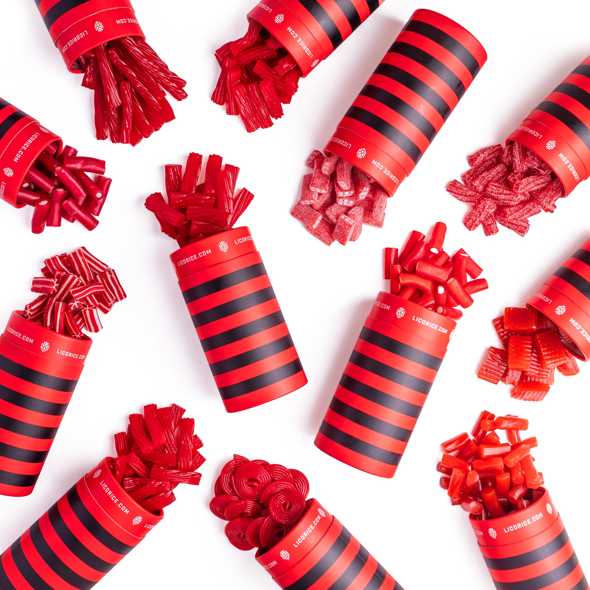 Red Licorice Variety Pack - 12 Flavor Assorted Tubes (1lb Each)