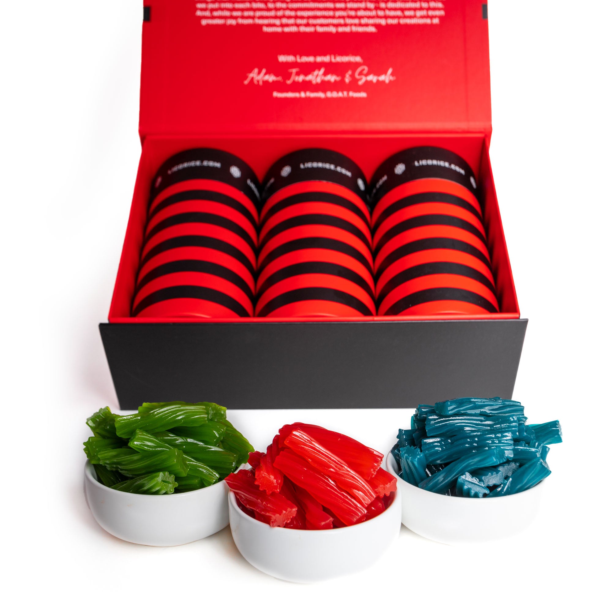 Gourmet Candy Gift Box with Green Apple, Watermelon & Blue Raspberry Shorties