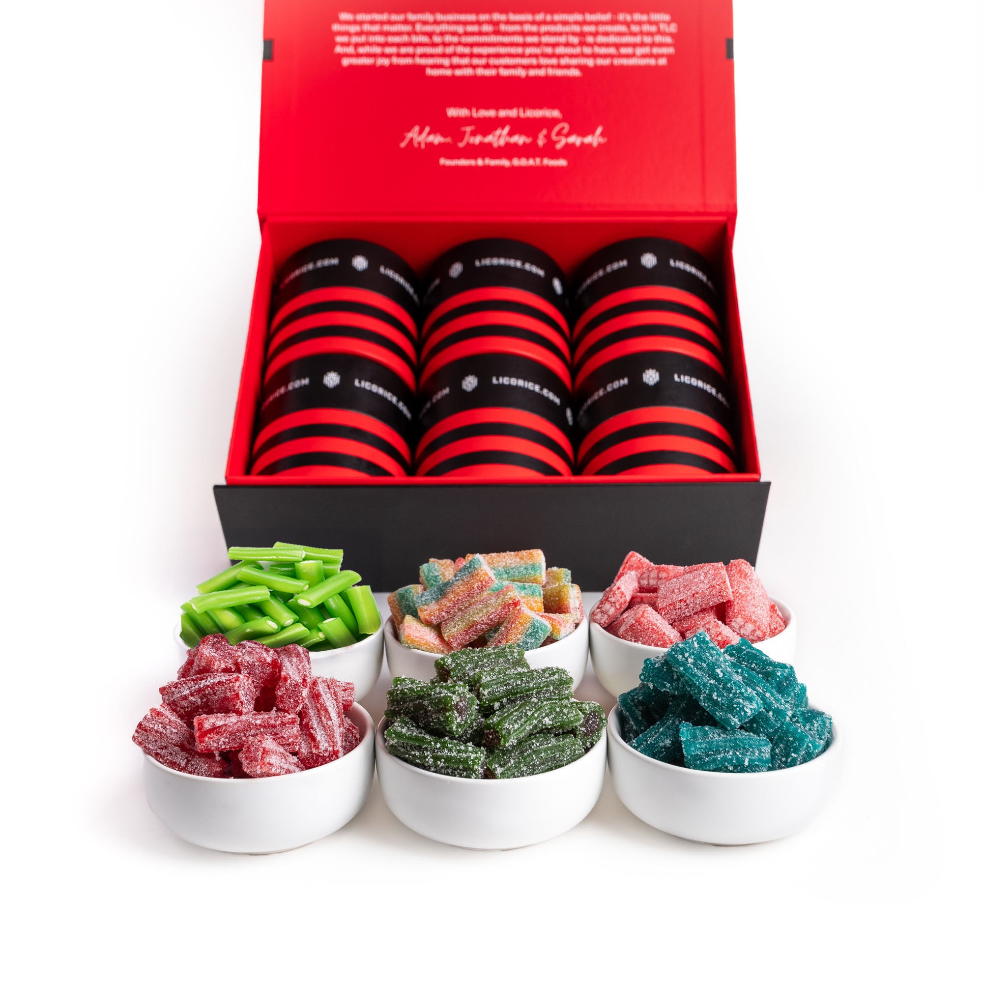 Sour Candy Gift Box - 6 Flavor Sampler Pack with Sour Licorice