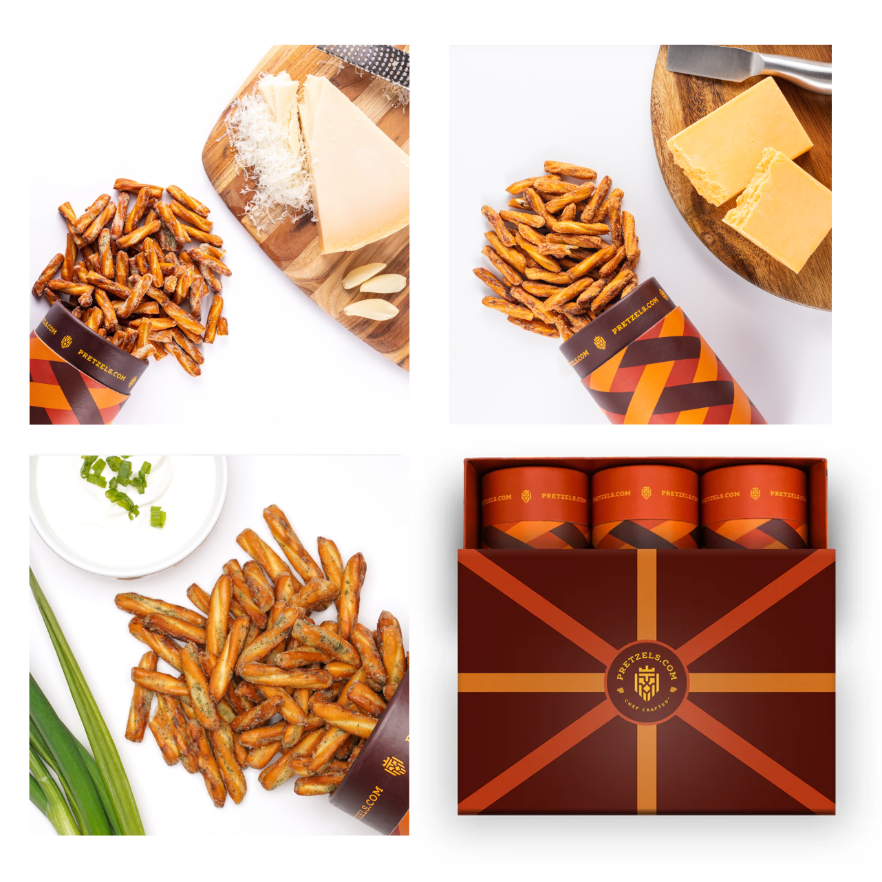 Savory Pretzel Gift Box - Garlic Parm, Cheddar & Sour Cream Onion