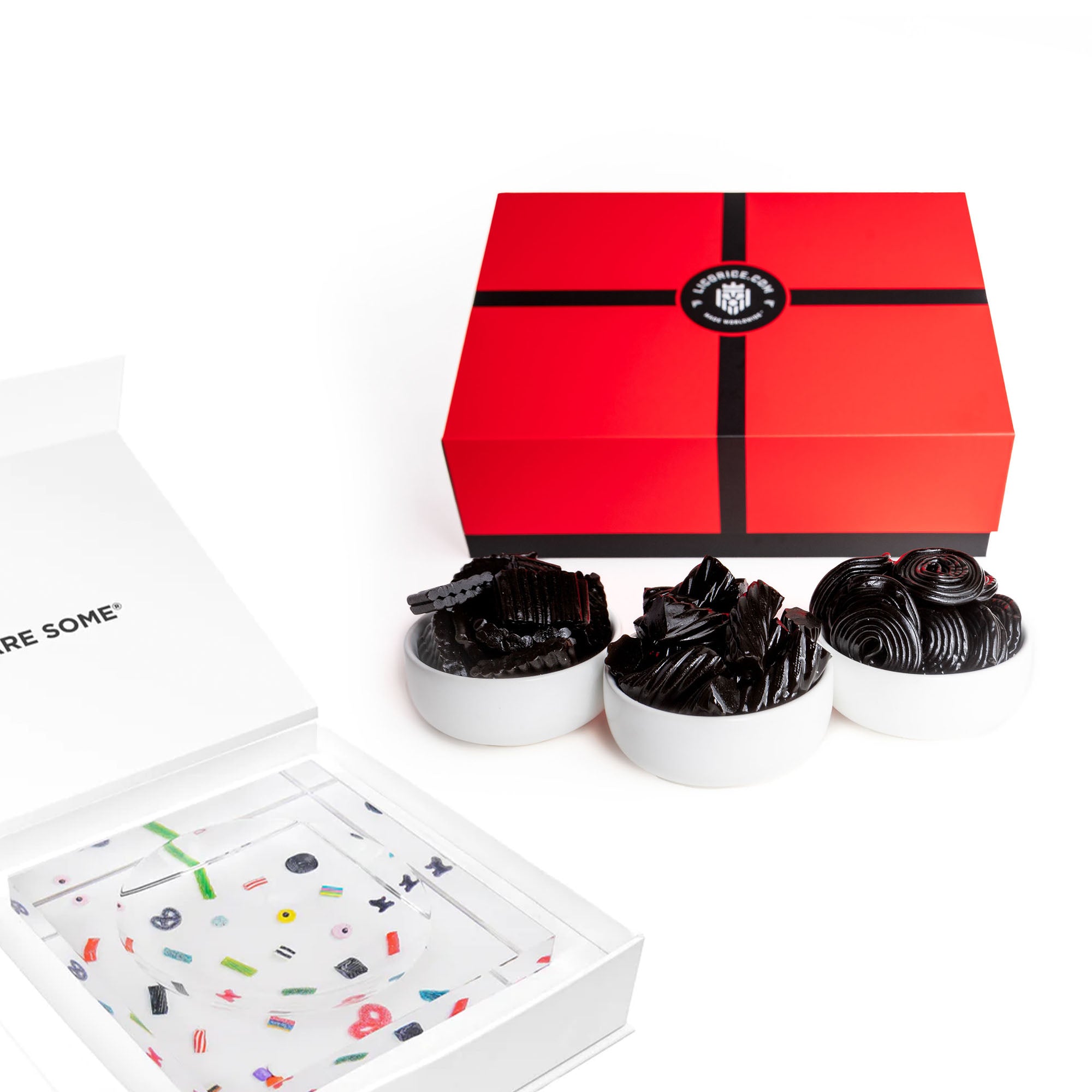 Black Licorice Gift Box with SweetArt™ Candy Dish - 3 Tubes Included