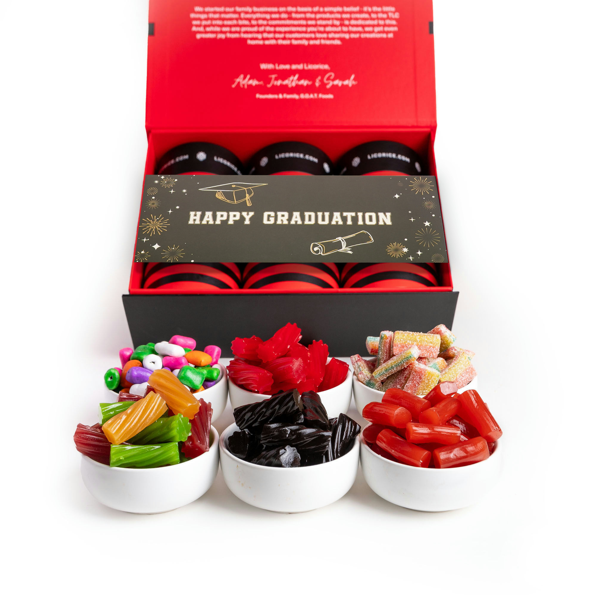 Graduation Gift Box with Assorted Licorice Sampler